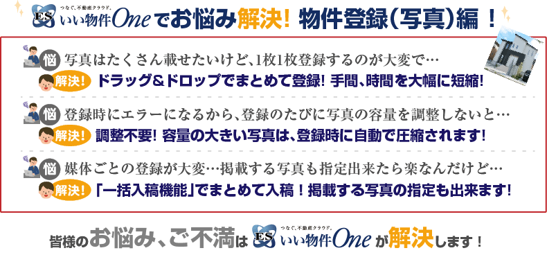 ESいい物件Oneでお悩み解決！物件登録（写真）編！