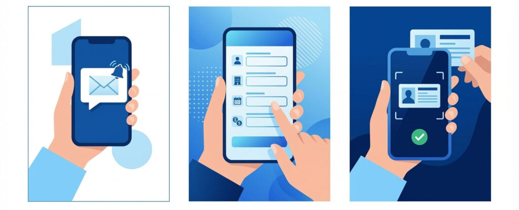 Web申込の流れ(3ステップ)